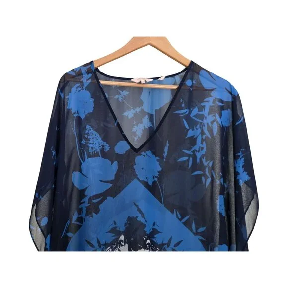 Women's - Ted Baker Lianna Bluebell Poncho-Style Swim Cover-Up, Size Small - Picture 3 of 7